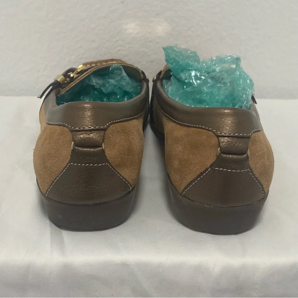 Etienne Aigner Genuine Leather Suede Buckle Loafer Slip Ons - EC - 8.5